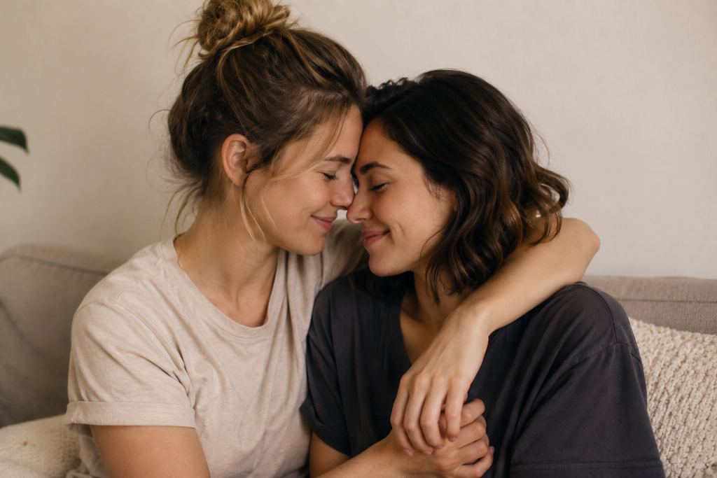 two women in love partner